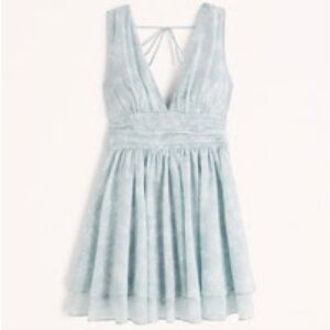 Abercrombie & Fitch size SP “green print” Flirty Drama Mini Dress NWT